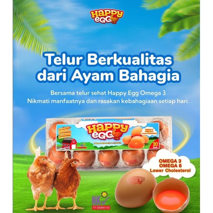 

Happy Egg Telur Omega 3 Isi 10 Pcs 700 gram
