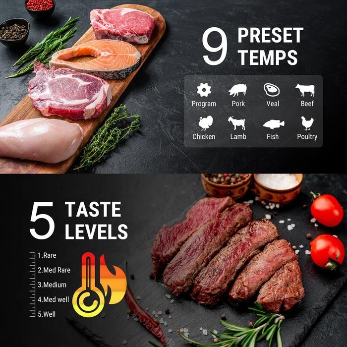 Thermopro Tp07S 100M Wireless Thermometer & Remote F Meat Bbq W Timer