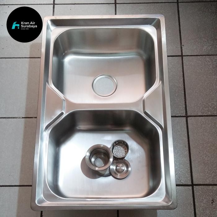 Bak Cuci Piring Dua Lubang Stainless Steel
