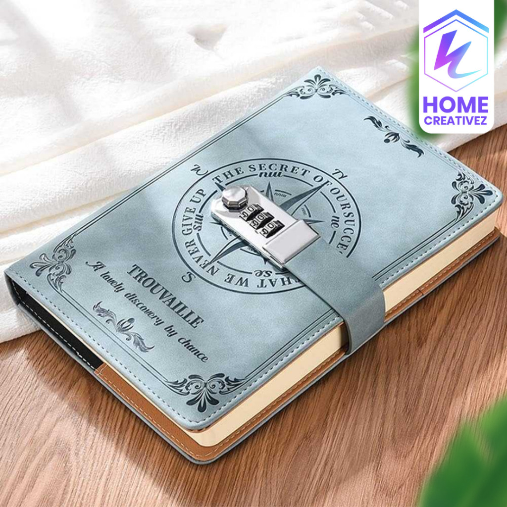 

Homecreativez-Toddi Buku Jurnal Leather Diary 200 Halaman Grid A5 with Lock