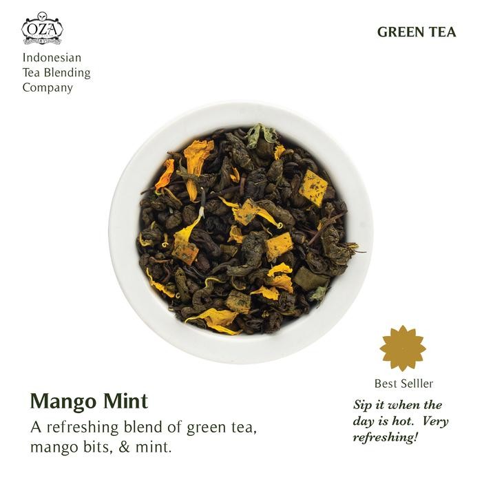 

OZA Tea - Mango Mint Artisan Tea - Green Tea Specialty Grade Teh Premium 40 gram (20 cups)
