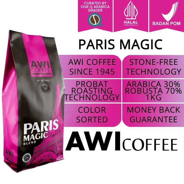 

Awi Coffee Paris Magic Blend 1 Kg Biji Roasted Coffee Beans Arabica Robusta Premium Cafe Blend