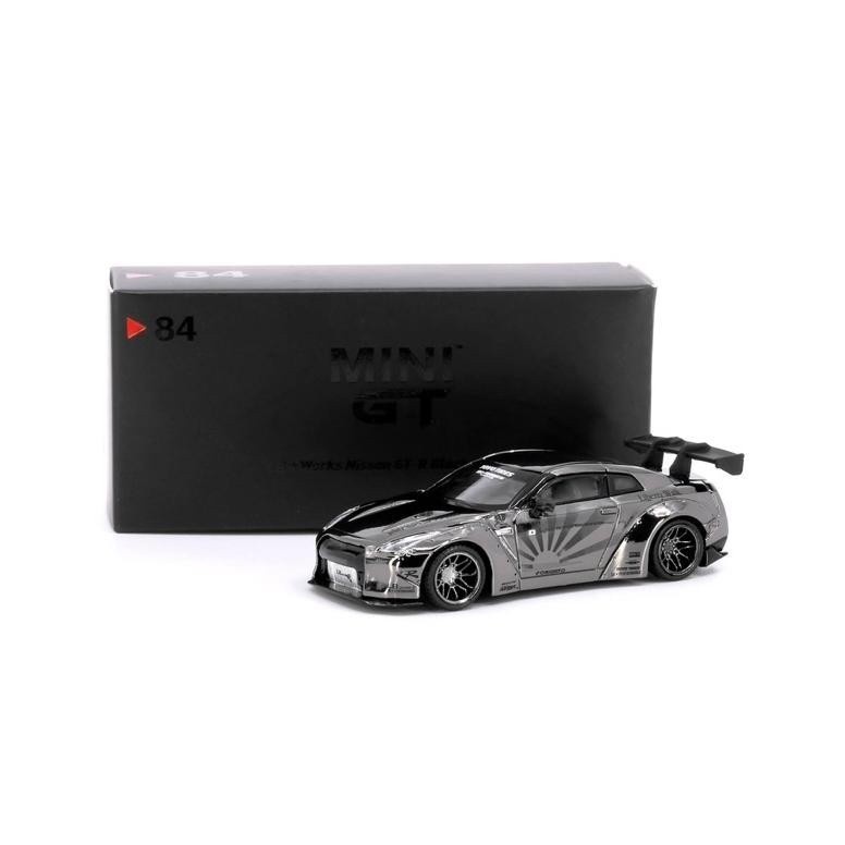 BARANG TERLARIS SALE  PRODUK TERBARU MINI GT NO 84 LB WORKS NISSAN GTR R35 BLACK CHROME DEALER
