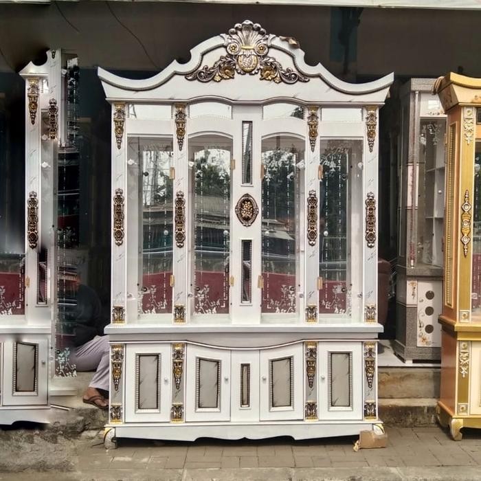 Terlaris Lemari hias / lemari kaca / lemari pajangan kristal 4 pintu