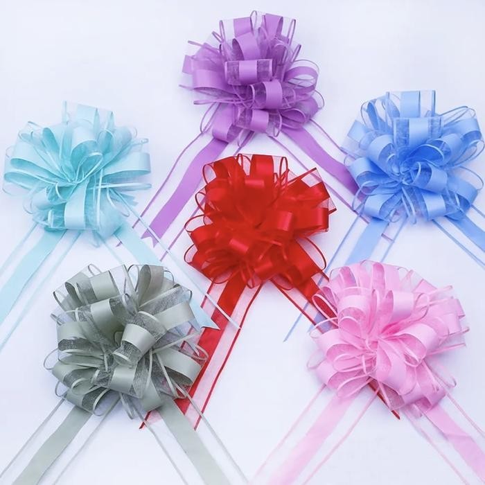 

Happy- SUPER JUMBO Pita Tarik POM 65mm 180cm diameter 25cm Organdi Kado Serut