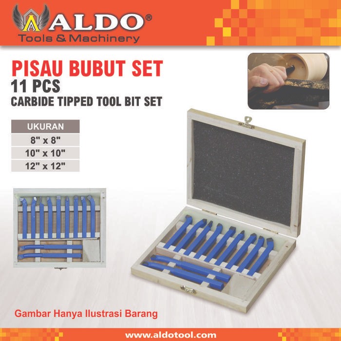 

PISAU BUBUT SET 11 PCS / GAGANG BUBUT / PISAU BUBUT BESI MERK ALDO