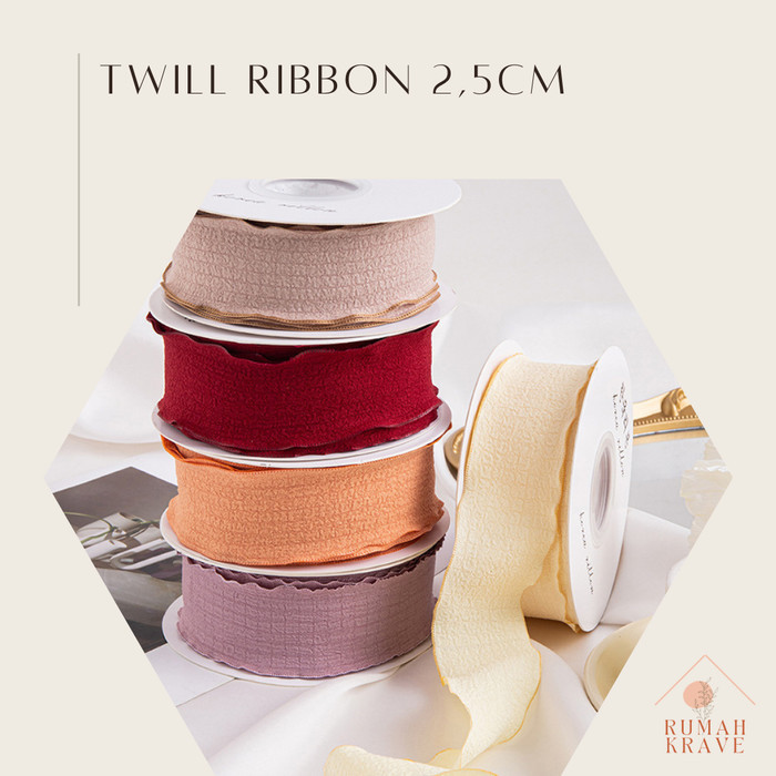 

Pesta- RUMAH KRAVE - Twill Ribbon Pita Kain Matte 2,5cm x 10yard wave ruffle