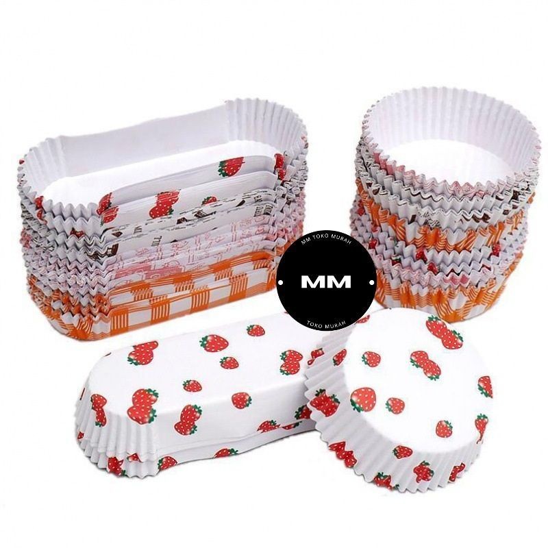 200pcs paper cup roti oval / paper cup case roti / kertas roti anti lengket