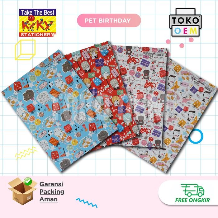 

Pesta- KIKY Kertas Kado Kecil ( 1 Pack Isi 50 Lembar ) GROSIR