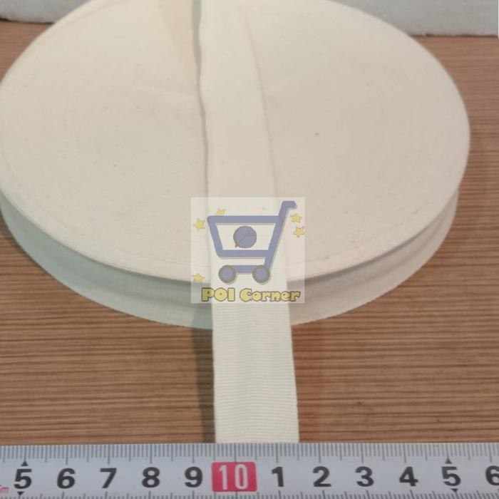 

Pesta- Pita Label Katun Polos Dasar Krem 2cm / Twill Tape Label Polos