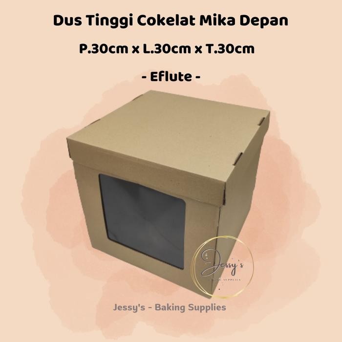 

Pesta- Dus Box Kotak Kue Cake Tinggi Eflute 30 x 30 x 30 Cokelat