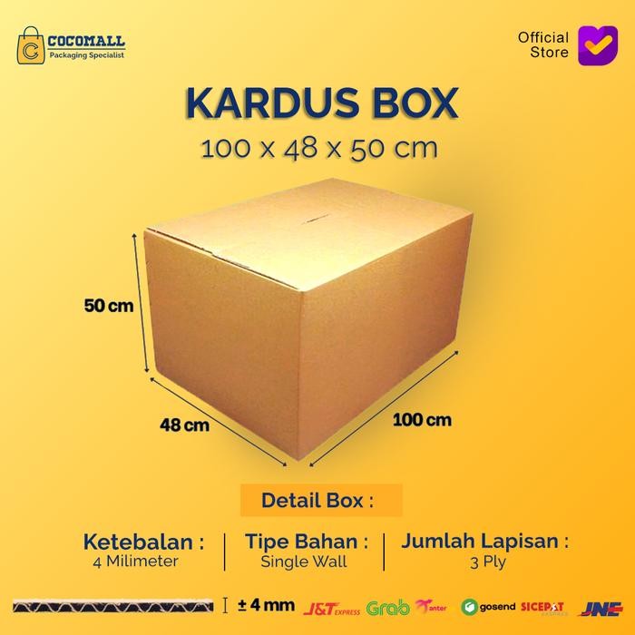 

Pesta- KARDUS KARTON BOX POLOS JUMBO BESAR UKURAN 100 x 48 x 50 CM