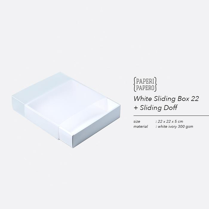 

Pesta- White Sliding Box 22 x 22 x 5 cm Doff - Kotak Laci Putih Slide (5 Pcs)