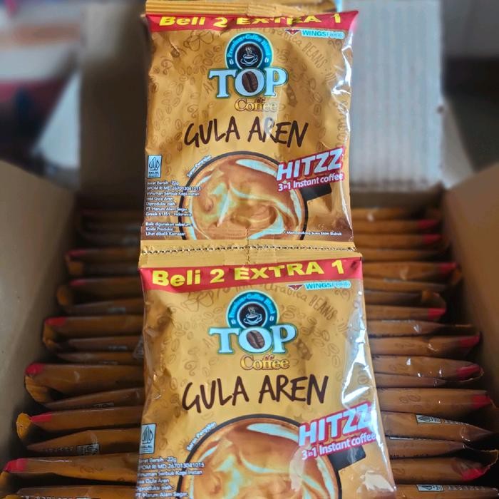 

(isi 45pcs) top Coffee kopi Instan gula aren beli 2 gratis 1 22gr 3 renceng