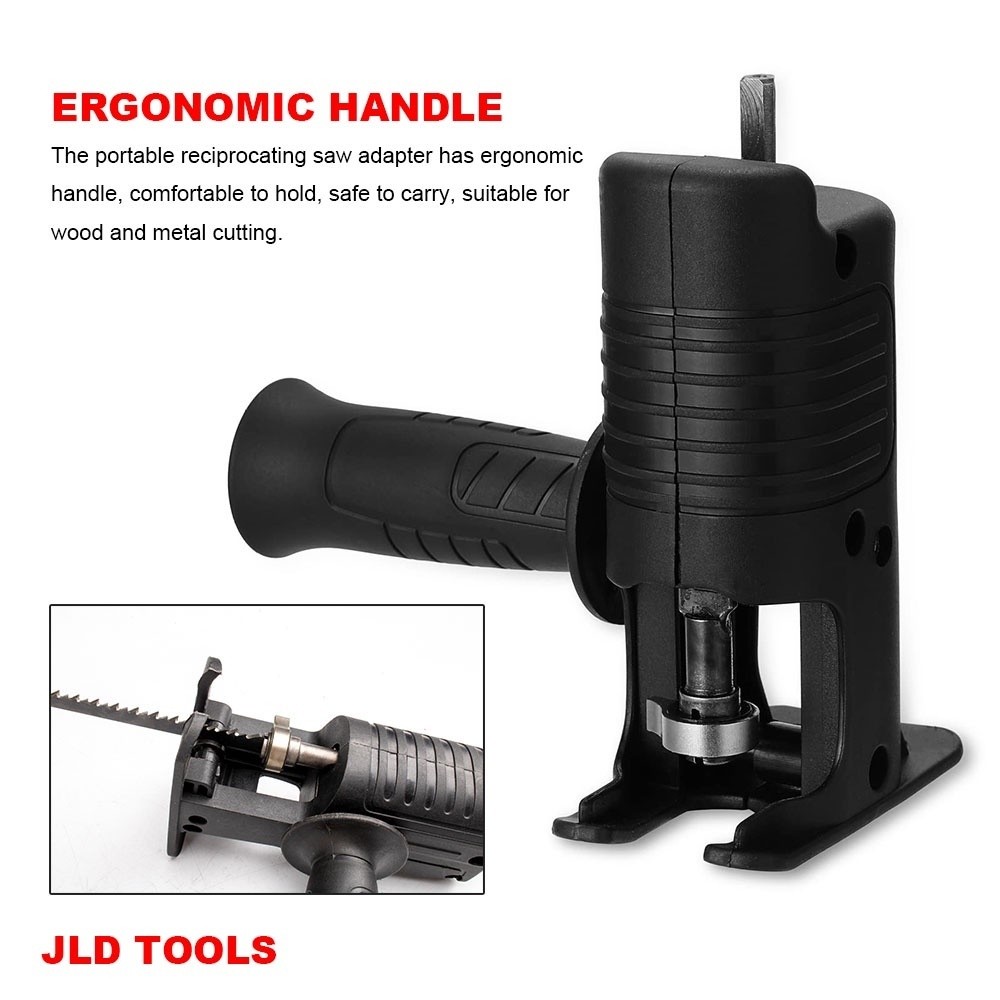JLD Adaptor Reciprocating Jigsaw Tambahan Jig Saw Mesin Bor Tangan Gergaji Konektor Sambungan Bor