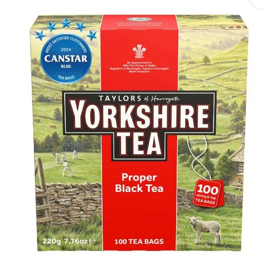 

Taylors of Harrogate Yorkshire Black Tea Bags 100 pack 220g