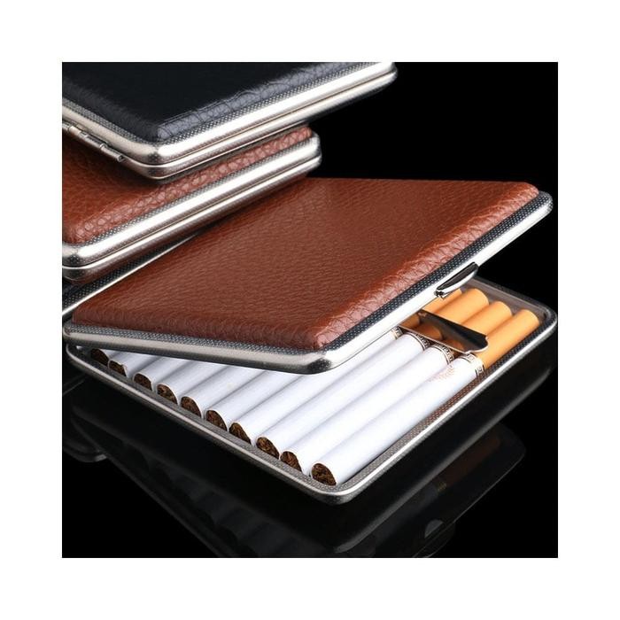 Hapnest- Tempat Rokok Kotak Rokok Texture Leather / Kulit Mewah - Kuboy