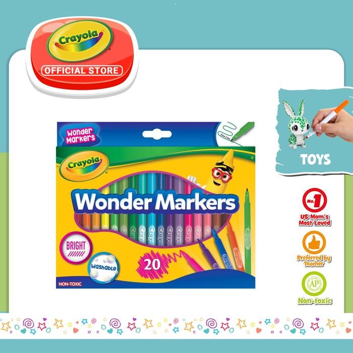 

SPIDOL WARNA CRAYOLA 20CT COLORS WONDER MARKERS