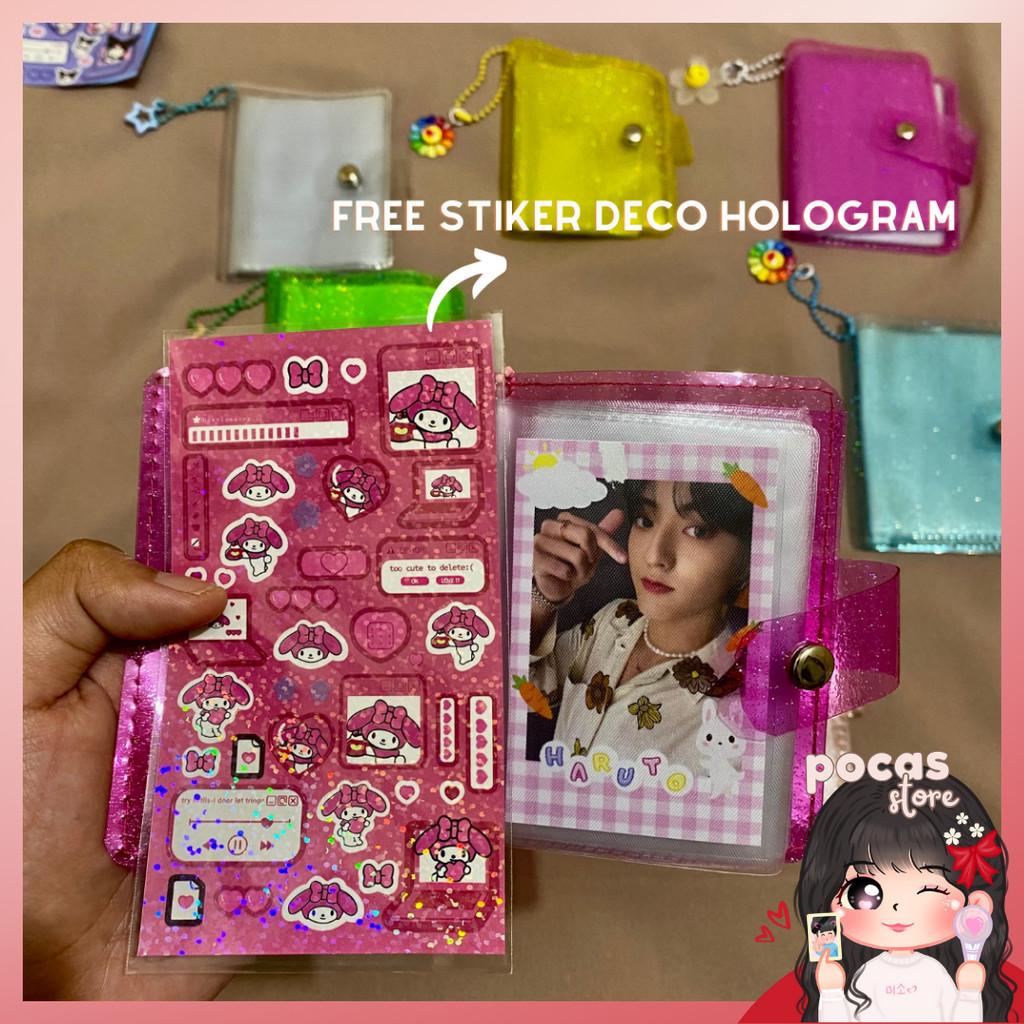 [PS] MINI COLLECT BOOK PC/DOMPET TRANSPARAN GLITTER + FREEBIES 10 SLEEVES
