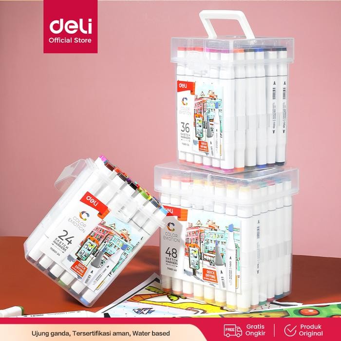 

DELI SPIDOL 60WARNA DENGAN UJUNG TIP GANDA DESAIN PROFESIONAL 70801-60