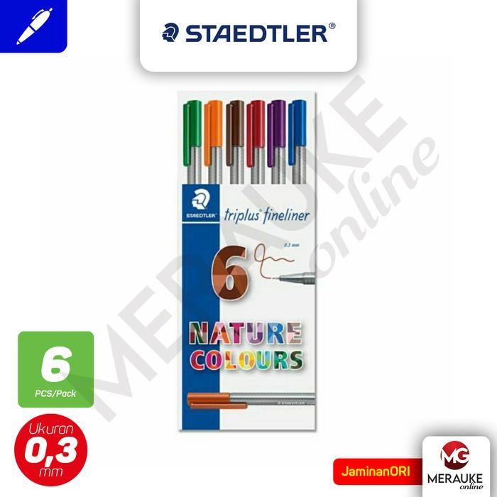 

STAEDTLER TRIPLUS FINELINER NATURE COLOURS 334 NA6 (1 SET ISI 6 PCS)