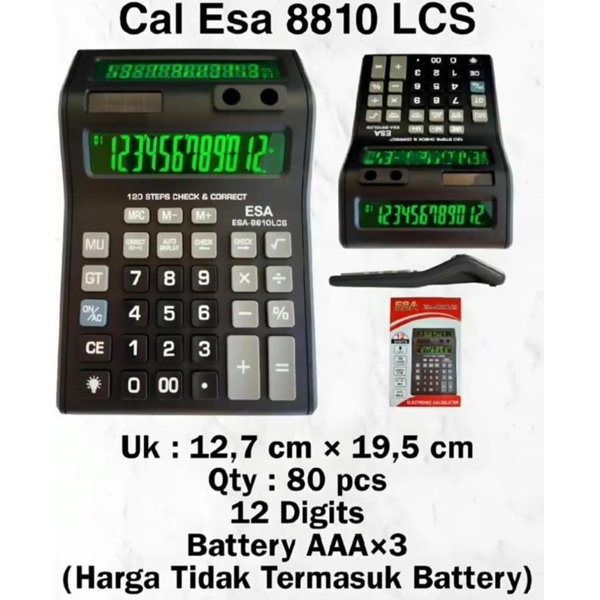 

Ready Esa Kalkulator Led Dua Layar Esa-8810 12 Digit Kalkulator Dagang Led 2 Layar