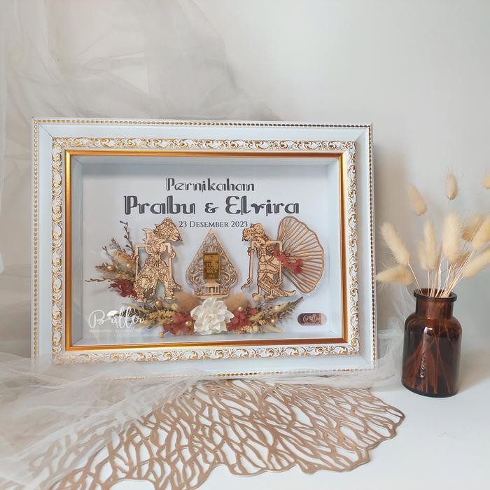 Mahar Pernikahan Mahar Frame Wayang/Bingkai Logam Mulia - Prabaswara