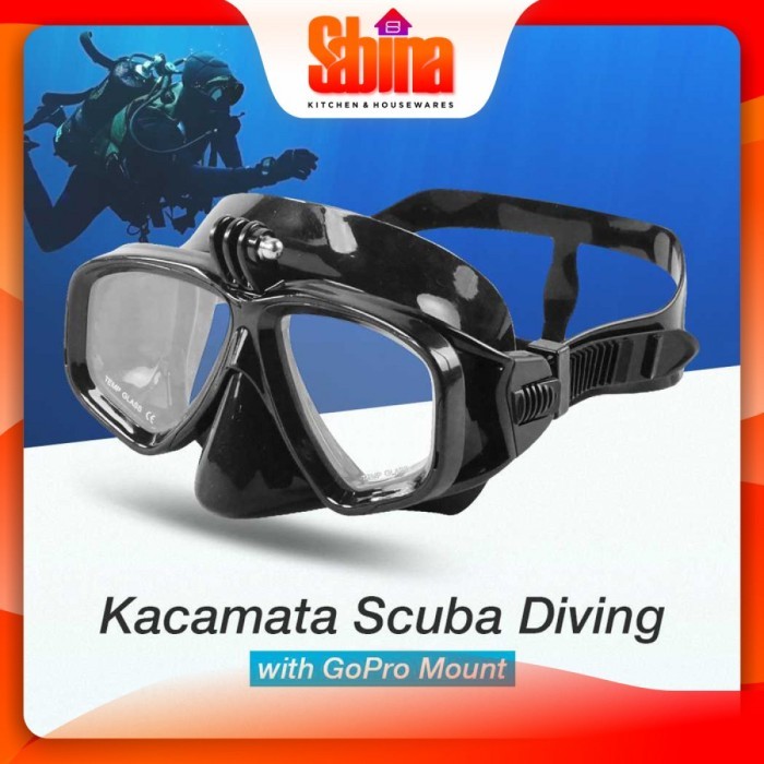 BISA GRAB Kacamata Snorkeling Selam Scuba Diving Mask Goggles with GoPro Mount