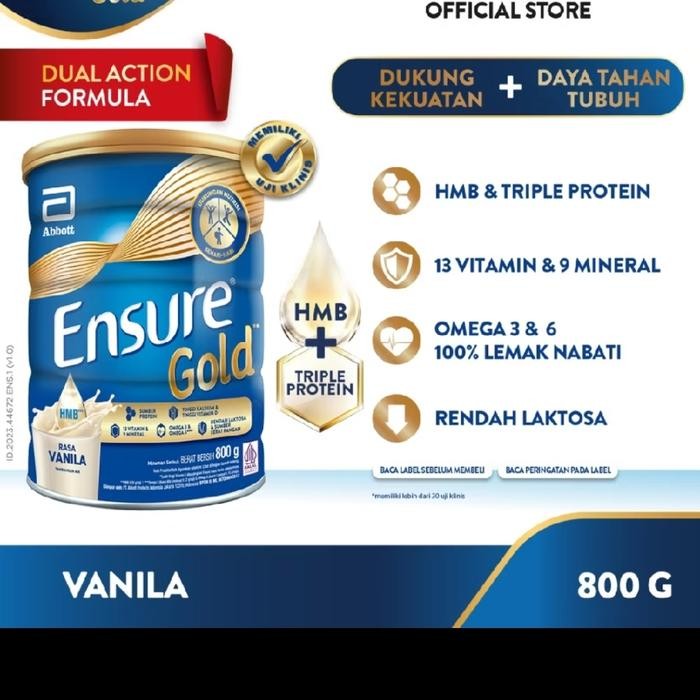 

BARANG TERLARIS Ensure Vanila/Coklat 900 gram Susu Nutrisi Dewasa Rendah Laktosa