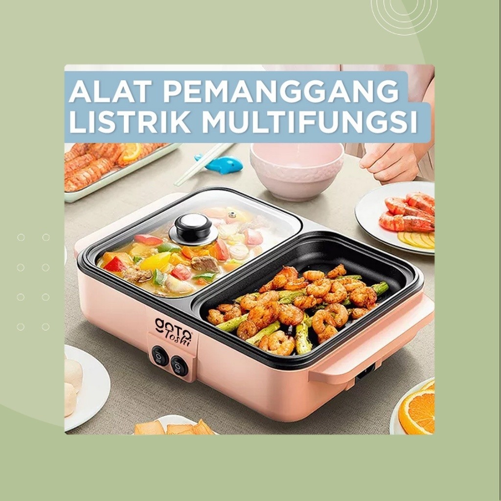 Goto Toshi Minipan Electric Hotpot Alat Panggangan Grill Pan BBQ 2in1