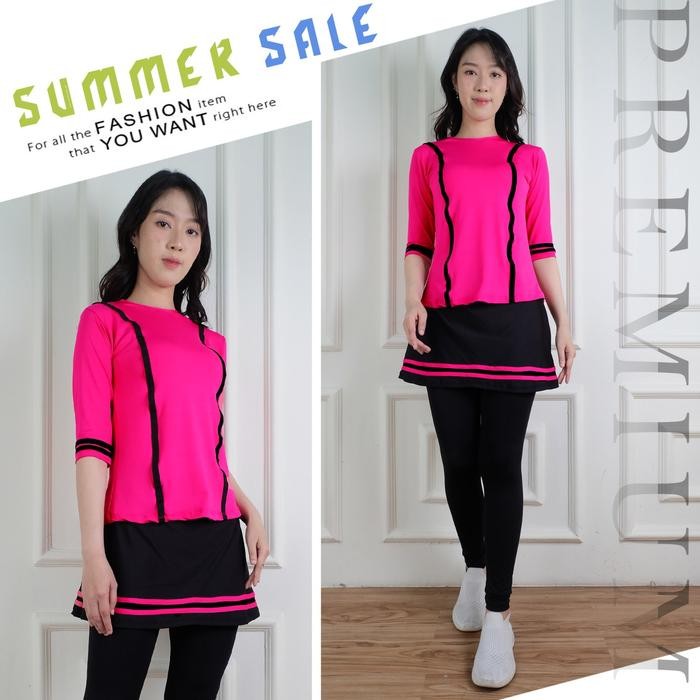 Setelan Senam Wanita merah putih Model Terbaru - Outfit Senam Merah Putih Hari Kemerdekaan - Baju