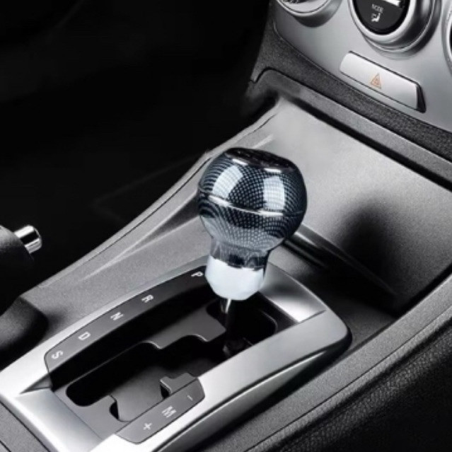 Knob Persneling r Shift Mobil Manual 5 Speed Bulat Motif Kayu Dan Karbon