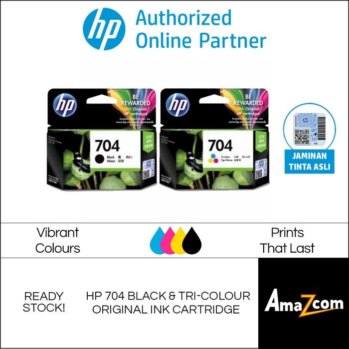 Ready JT Tinta HP Cartridge HP 704 Black & Tri-Color 1Set