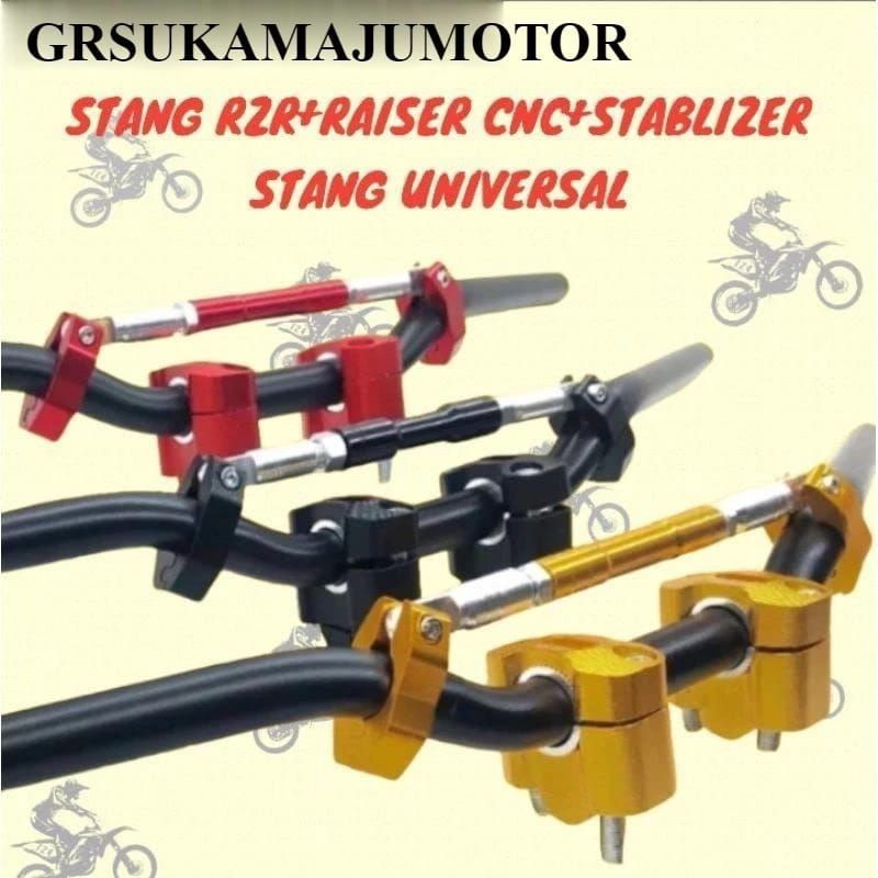 (Paketan)Stang RZR + Raiser + Palang Stang Stelan Paket 3in1 Stang Trail Beat Street X-Ride Klx Crf