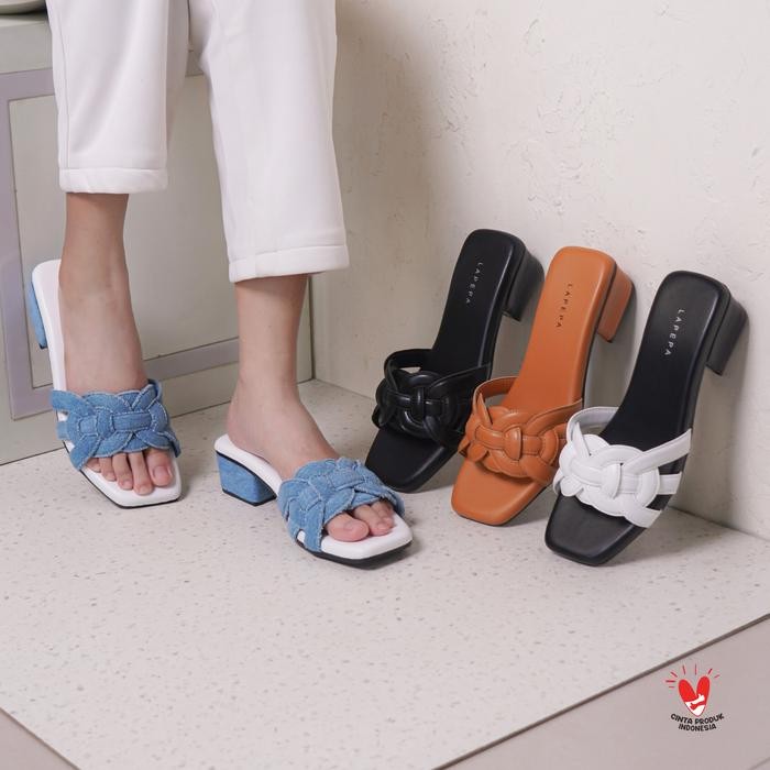Lapepa Live - Eva Sandal High Heels Wanita Sendal Slop Hak Tahu Cewek
