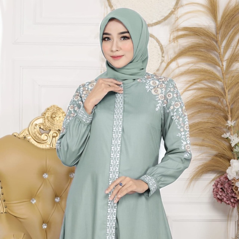 Gamis Madina Renata Terbaru Bordir / Gamis Bordir / Gamis Toyobo Bordir / Terbaru Gamis Madina