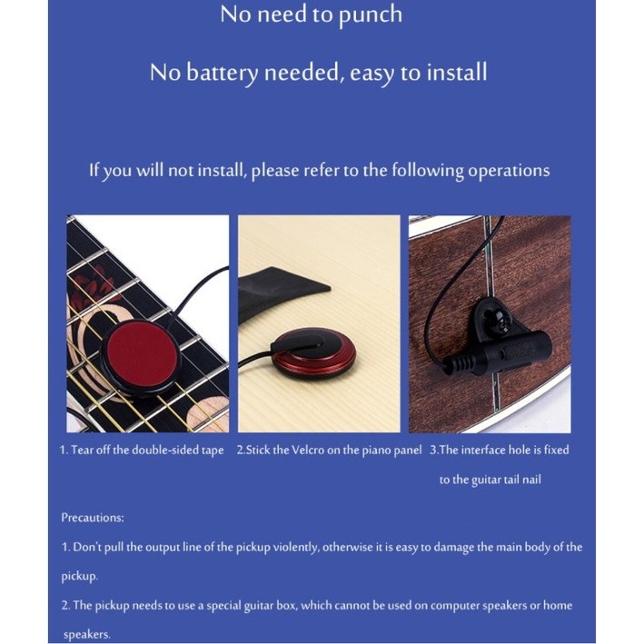 Alat Pengubah Akustik Jadi Elektrik / Gitar pickup transducer / Gitar Electronic Pickup Converter