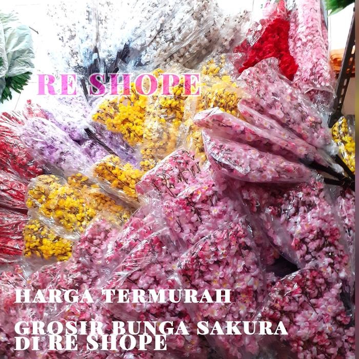 bunga sakura plastik bunga hias bunga sakura meihua artificial grosir