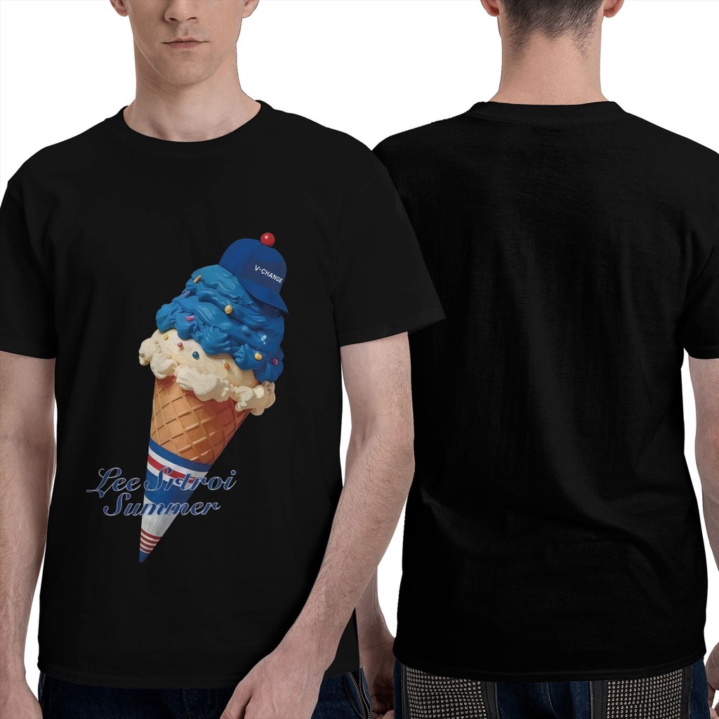 Es krim yang lucu 100% Katun wanita kaos pria kaos distro pria kaos boxy lengan pendek kaos Penganta