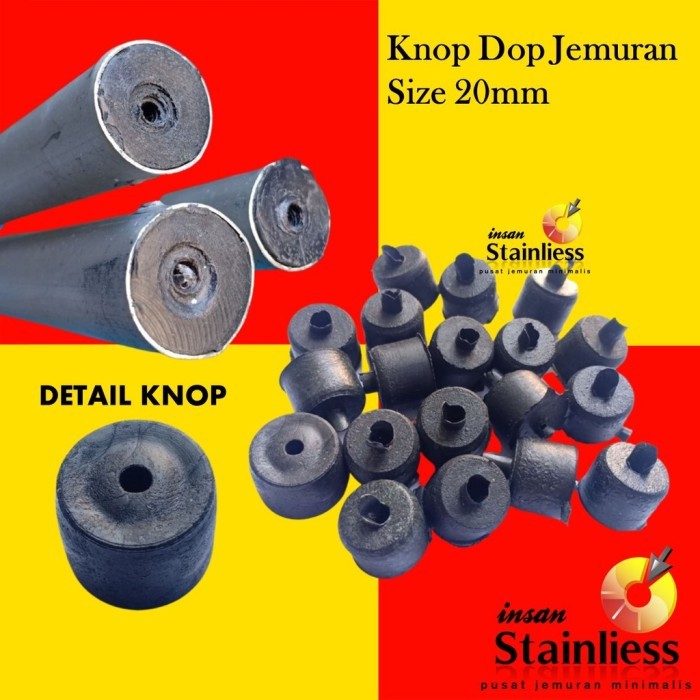 Terlaris 20 PCS KNOP DOP BIJI KARET JEMURAN PIPA