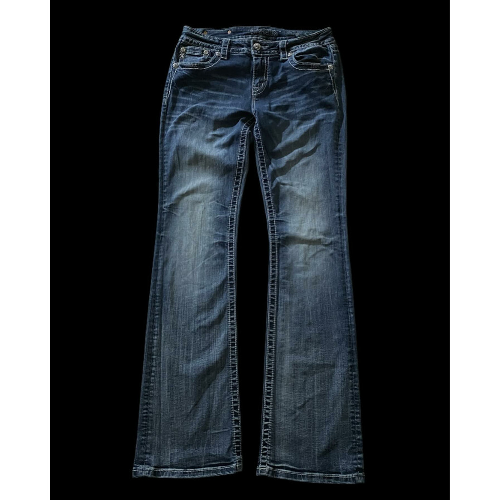 Y2K Fashion Retro Punk Llow Waist Bootcut Jeans Women Harajuku Wings Graphic Embroidered Pocket