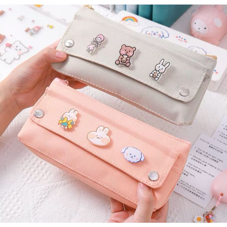 

Tempat Alat Tulis Lucu Bahan Kanvas Sticker Kartun