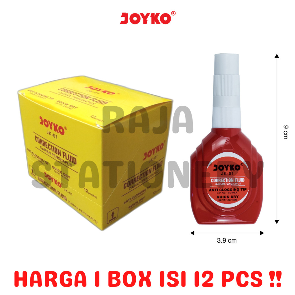 

Joyko Correction Fluid JK-01Tipex Cair Joyko JK01 Tipx Tip-Ex 1 Box Lusin Murah [12Pcs]