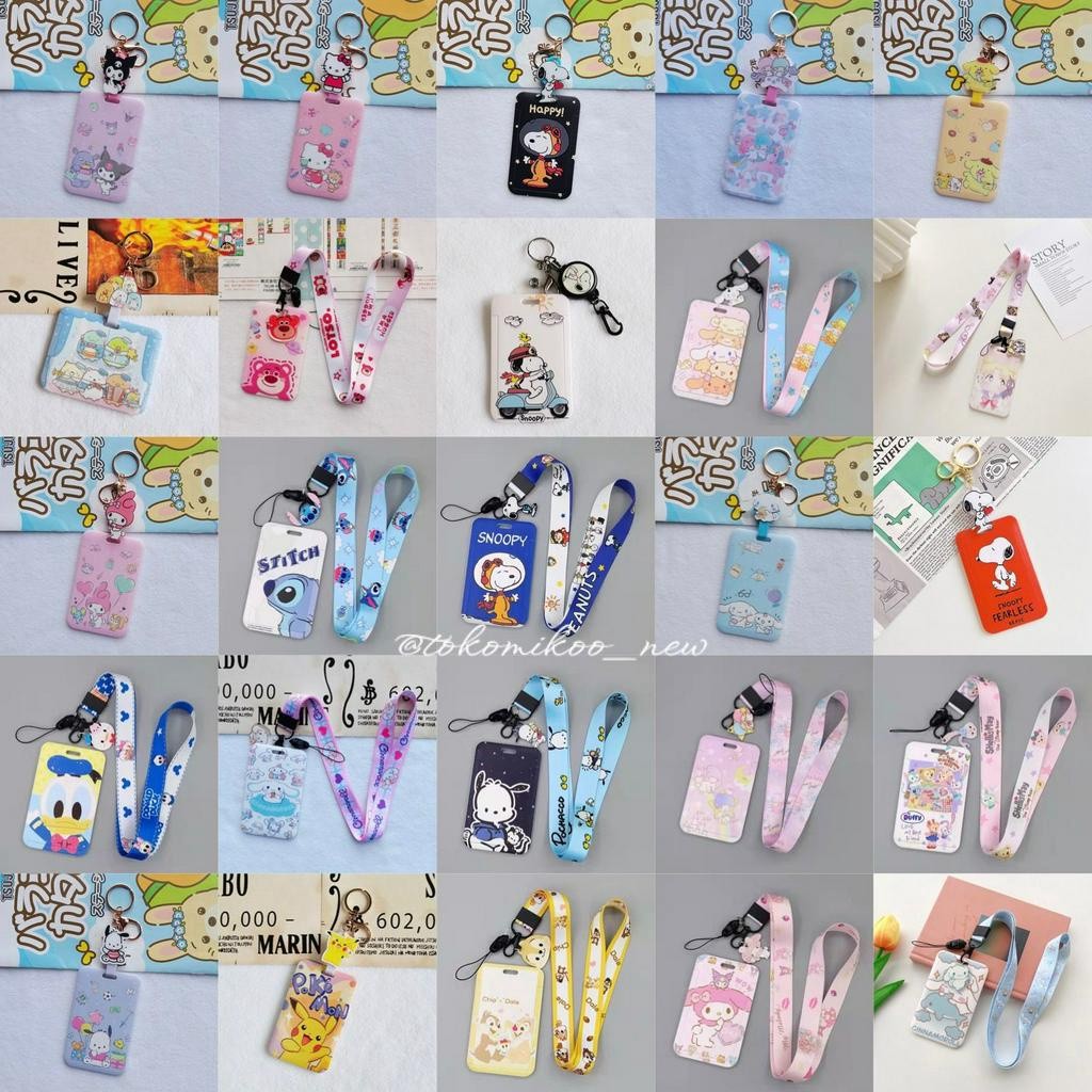 

Lanyard ID Card Tali Gantungan Kartu Card Holder Name Tag Karakter Pikachu Sailoor moon Snoopy