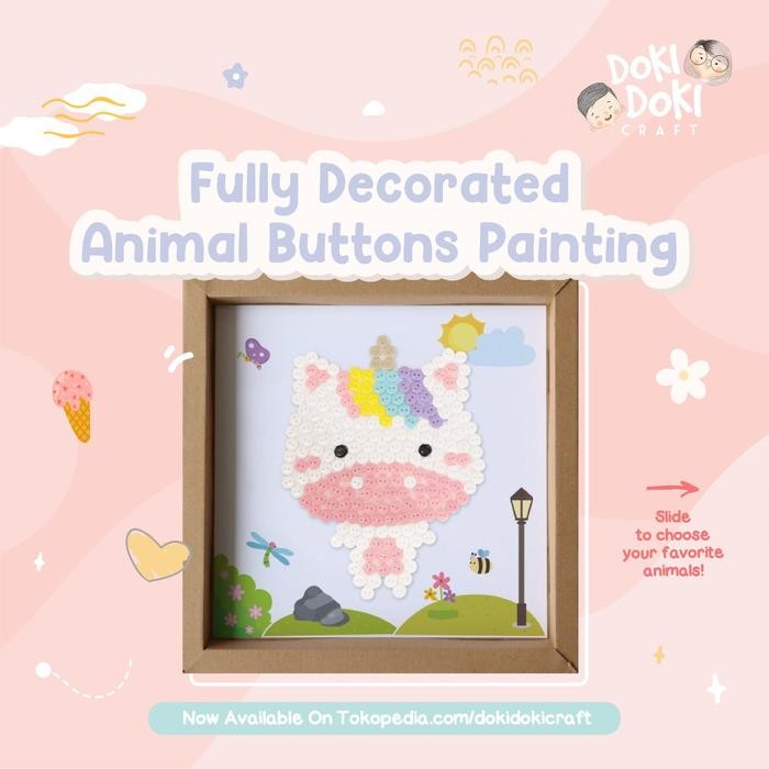 

Animal Buttons Painting Craft Kit - Diy - Kerajinan Tangan Anak #Gratisongkir