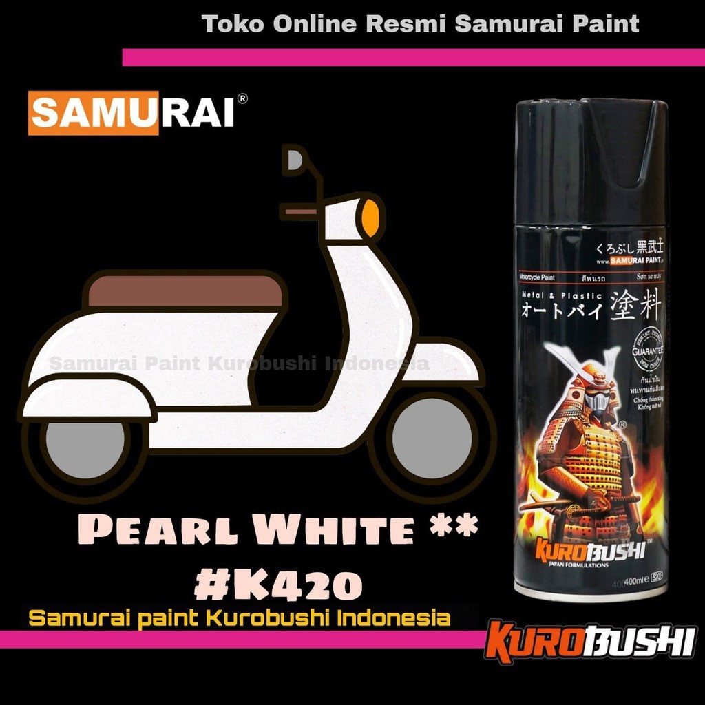 Samurai Paint PEARL WHITE K420 Warna Putih Mutiara Kawasaki Cat Semprot Aerosol Samurai