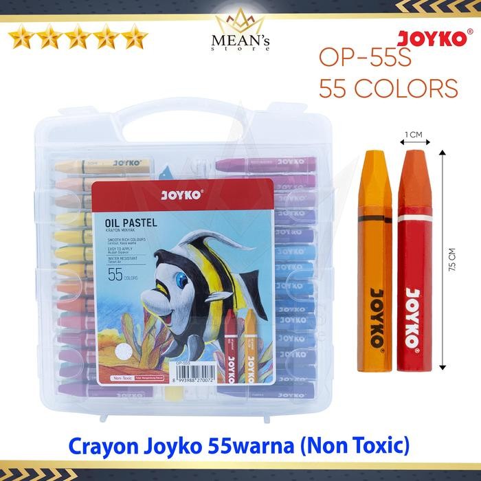 

Crayon 55 Warna Joyko / Oil Pastel 55S / Crayon Oval 55 Warna