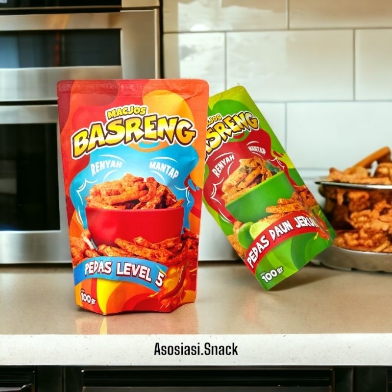

MACJOS BASRENG Cemilan Snack Viral Makroni Macaroni Jaos goreng jos kemasan 100.gr Renyah gurih