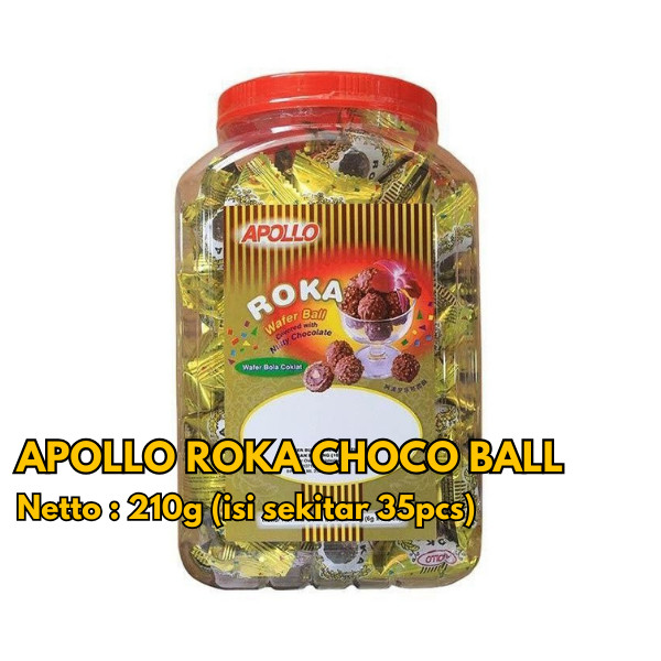 

Apollo Roka Wafer Ball Coklat Covered With Milk Pandan Nutty Chocolate Isi 50 Pcs / 70 Pcs