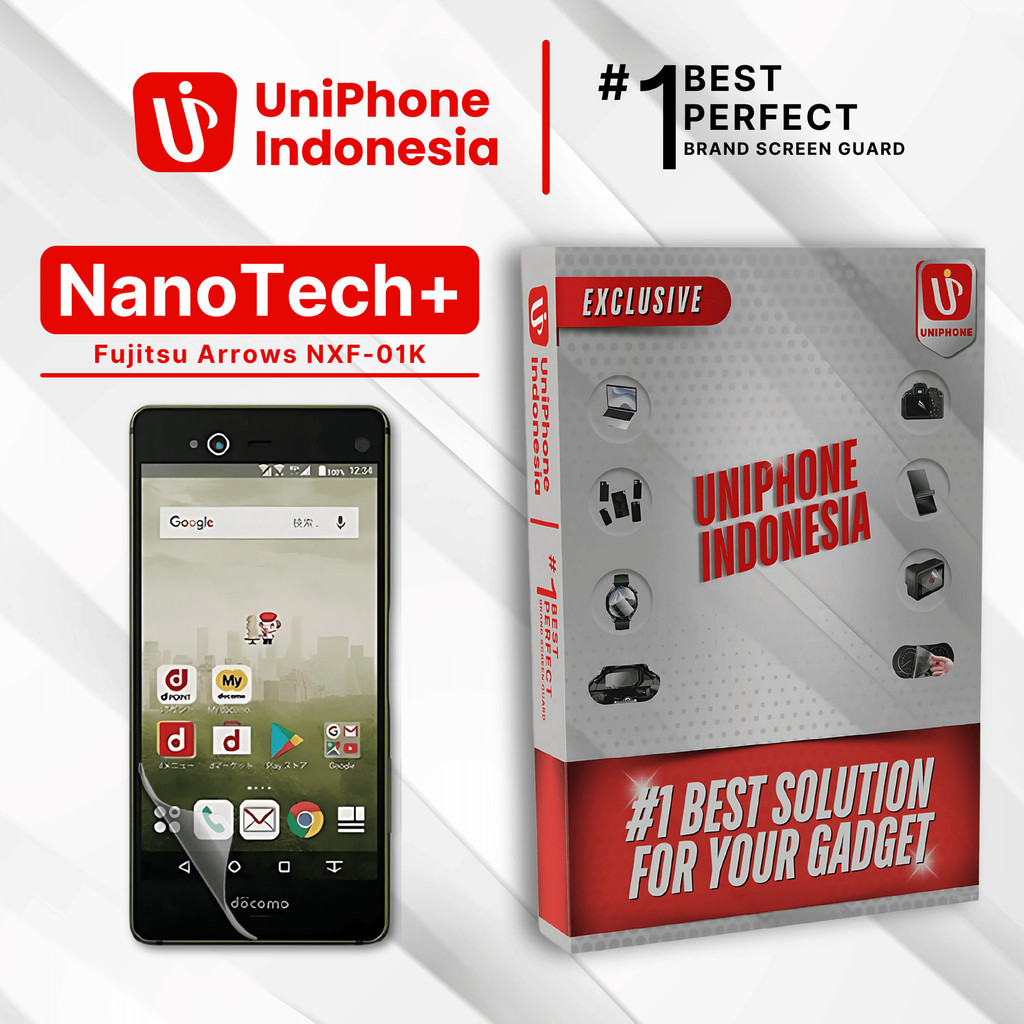 UniPhon EPU BIO GENESIS Hydrogel for Fujitsu Arrows NX F-01K / Screen Guard (Nanotech+ 100% Recycle)